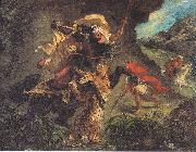 Eugene Delacroix Tiger Hunt France oil painting artist